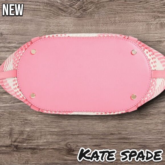 New NWT Kate Spade New York woven plaid tote bag - Picture 6 of 8